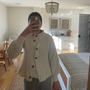 Madewell Cream Cozy Wool Cardigan Sweater